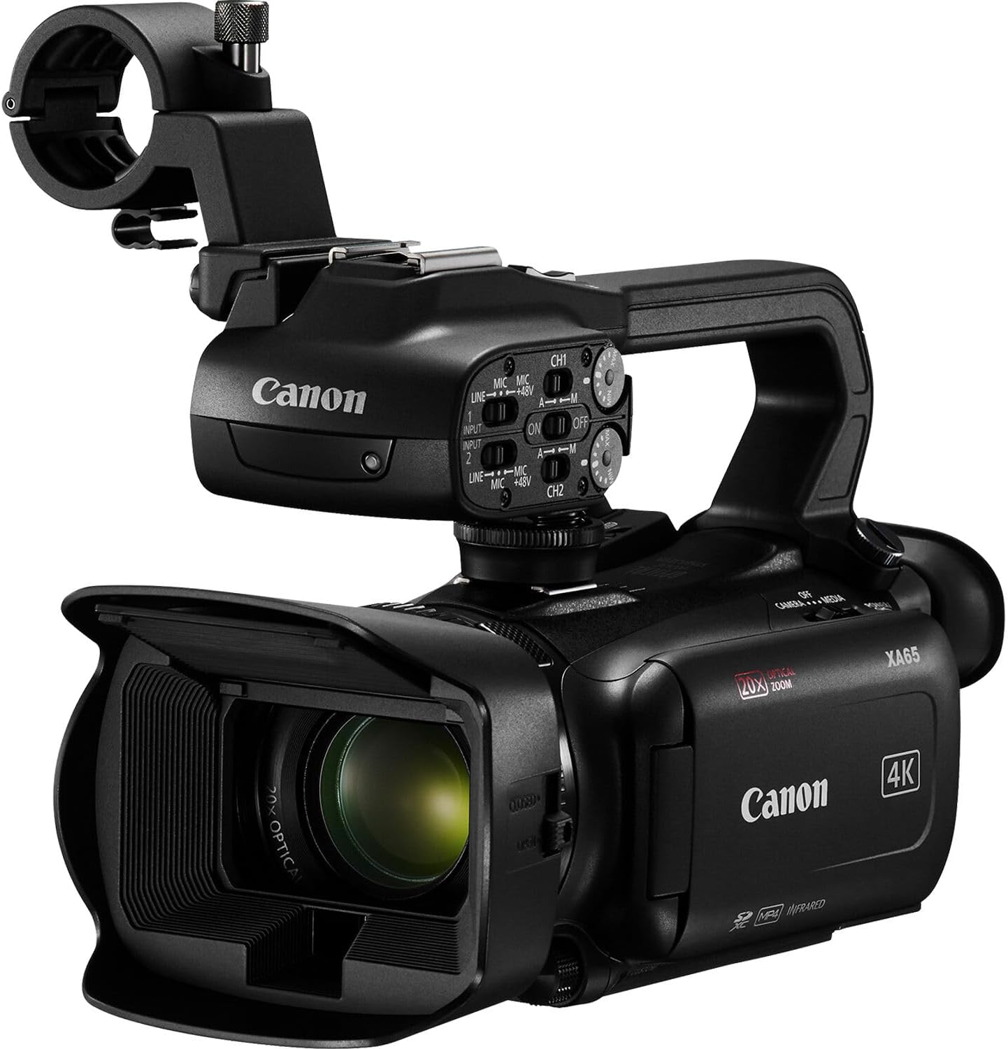 Canon XA65 Professional UHD 4K Camcorder with 20x Optical Zoom  3G-SDI  Dual XLR Audio  3.5 Touchscreen  USB-C  Optical is  Live Streaming Bundle with 200ES Bag + More