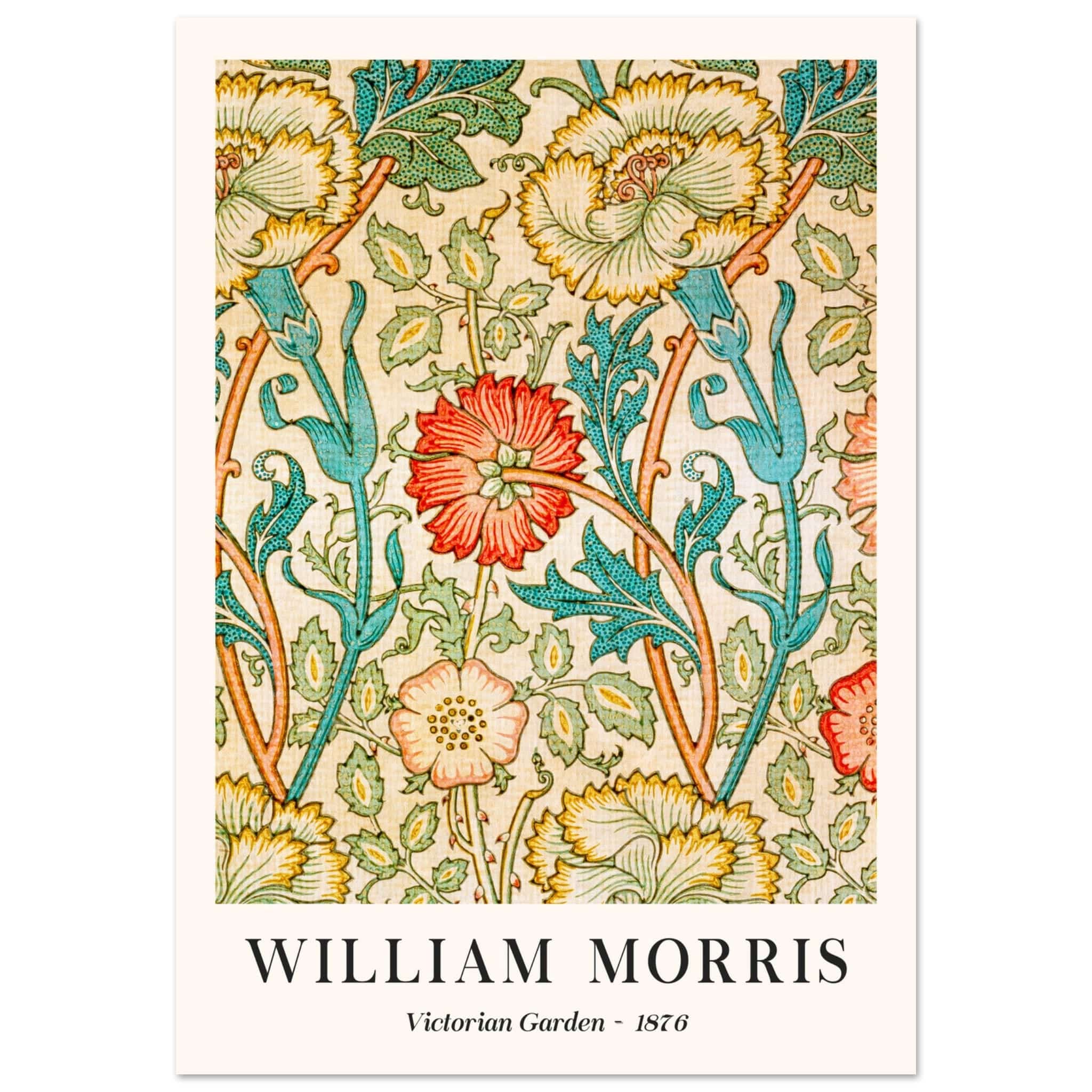 Artfulprints Poster William Morris - Victorian garden 1876  - 70x100 cm - Groen