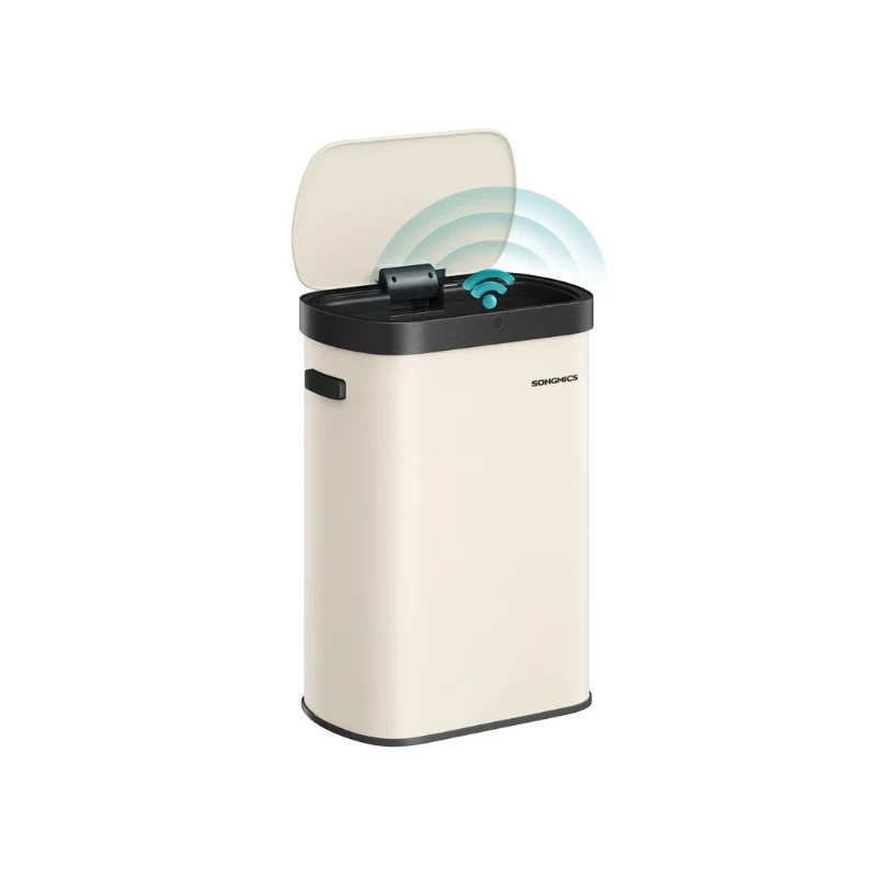 Poubelle en acier 50L automatique avec couvercle à fermeture douce