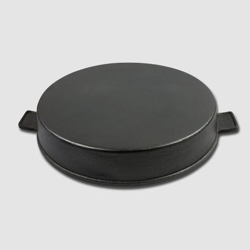 SOGA 26cm Round Ribbed Cast Iron Frying Pan Skillet Steak Sizzle Platter with Handle