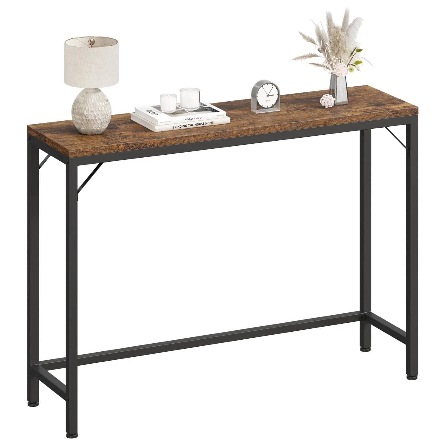 Industrial Narrow Sofa Table for Living Room