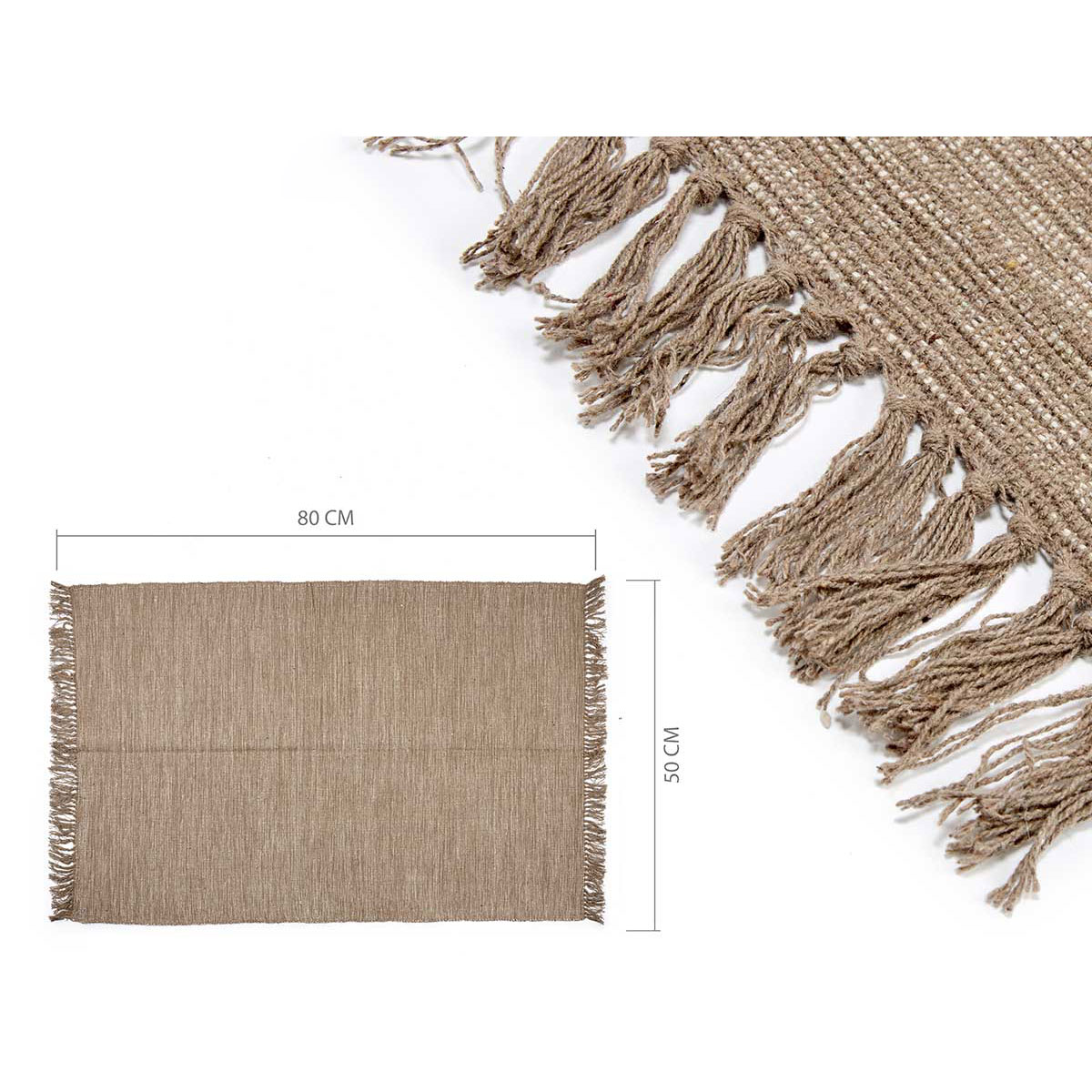 Tapete castanho em algodão 50x80cm