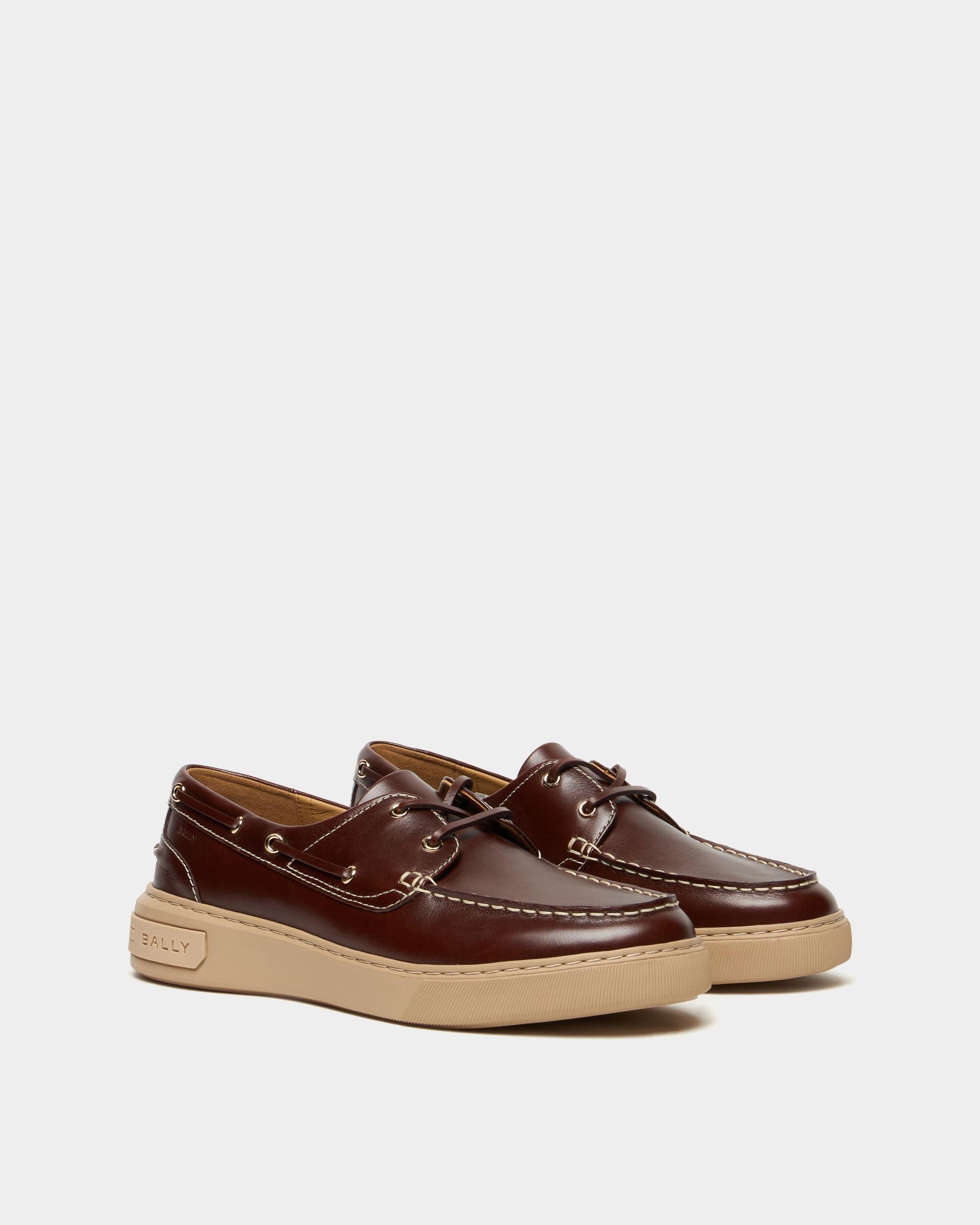 Bally Lift Sneaker aus bernsteinbraunem Leder