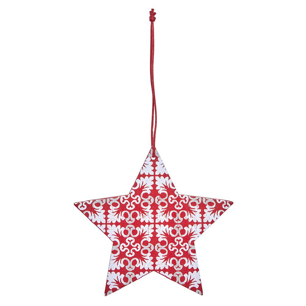 Suspension de No&euml;l forme vintage en bois