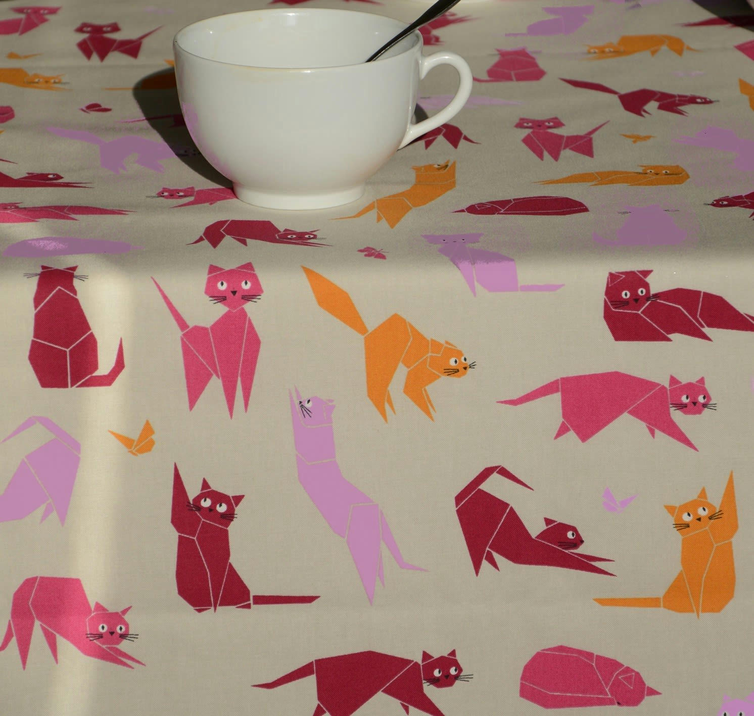 CHAT - Nappe enduite rectangle 160 x 300 cm multicolore