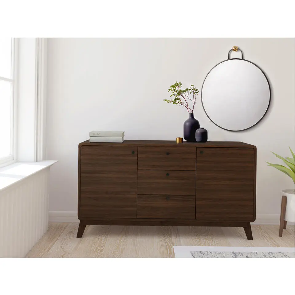 Cassie - Dressoir met 3 laden en 2 deuren walnut-look