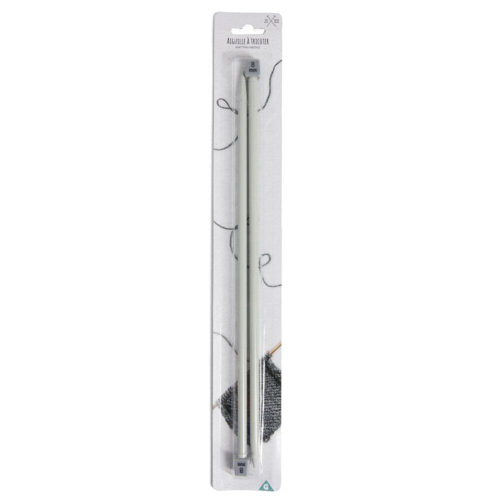 Aiguille à tricoter en aluminium Ø8mm et L35cm