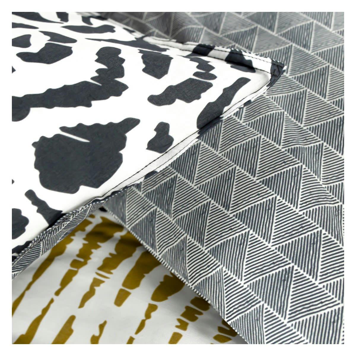 SUNSHINE ALIX - Parure de lit 2 personnes imprimé en Coton Noir 240x260 cm