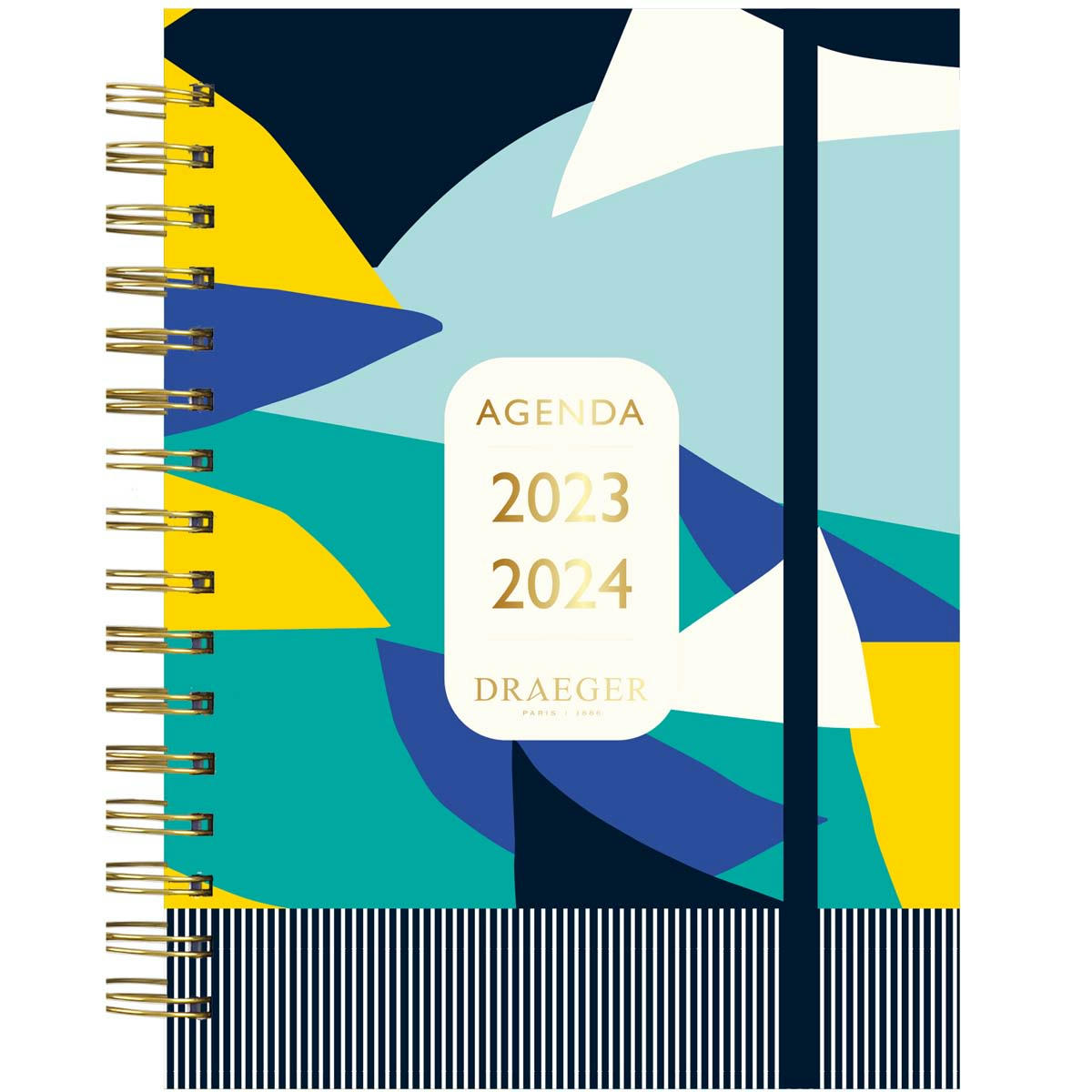 - Agenda semainier Sept2023 - Août2024 - 13x18 cm - Bleu/jaune