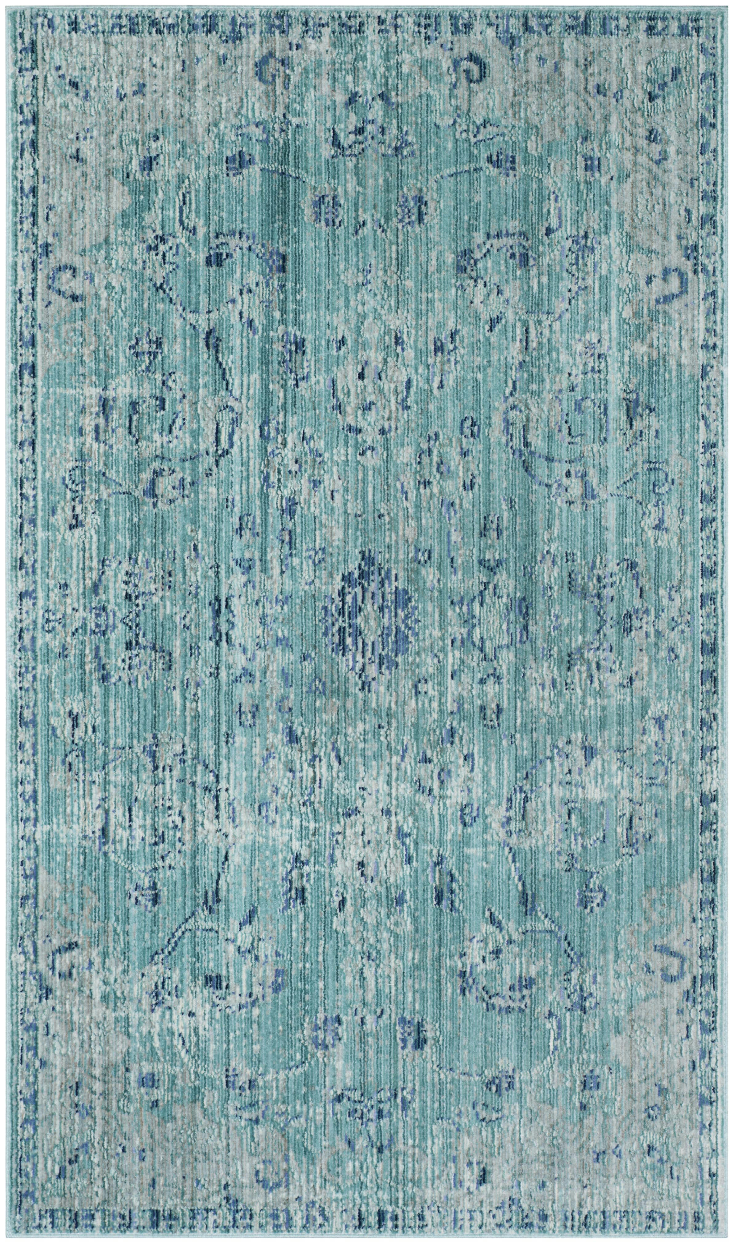 VALENCIA - Tapis de salon interieur en teal & multi, 91 x 152 cm