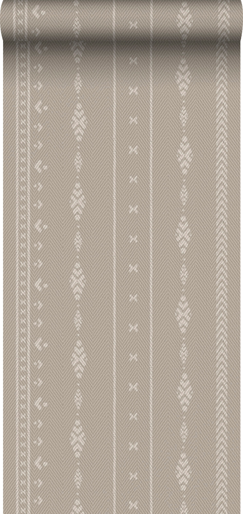 Sanders & Sanders behang etnisch motief donker beige en wit - 53 cm x 10 m - 640522