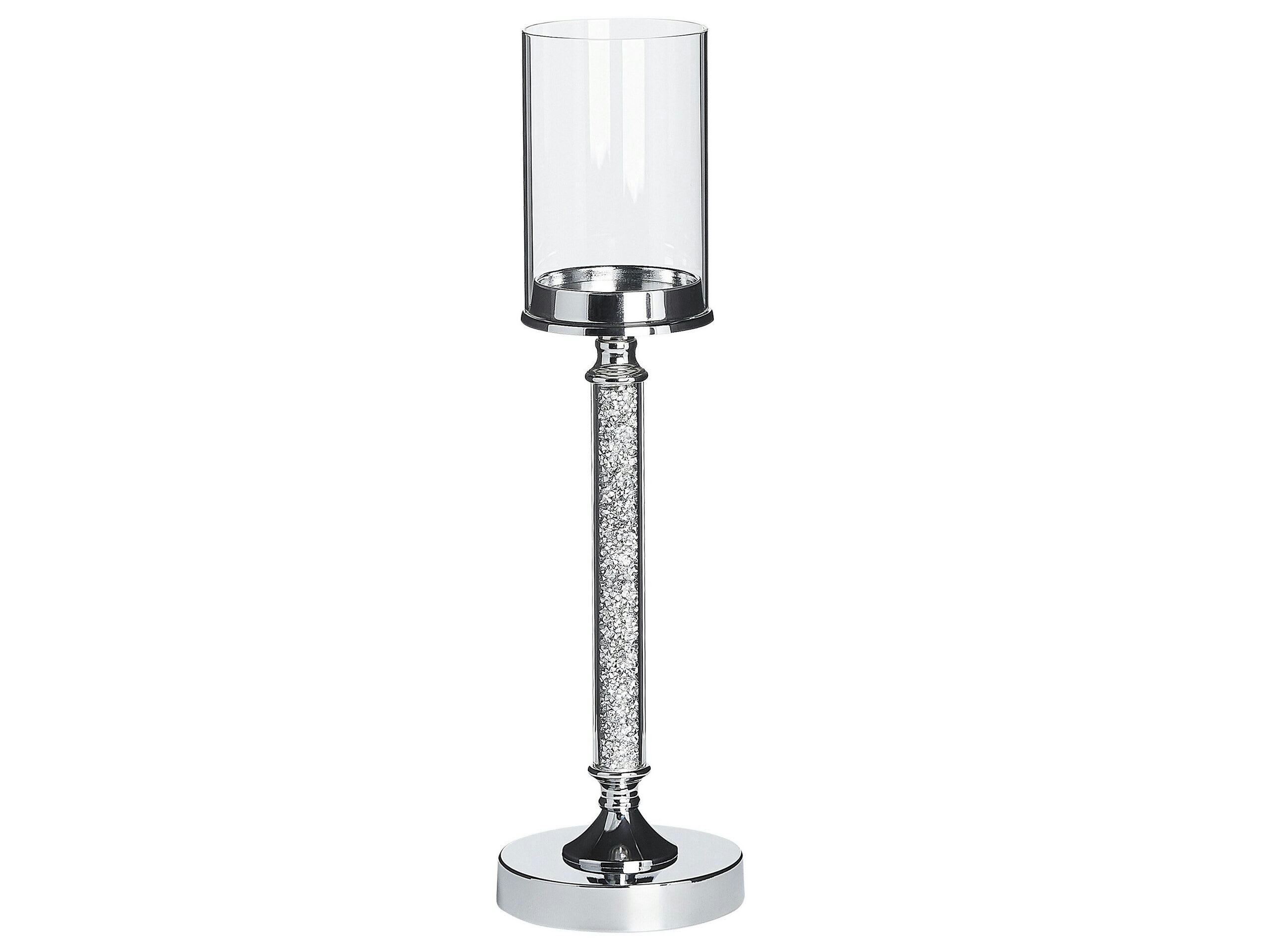 ABBEVILLE - Bougeoir à pied argenté 48 cm