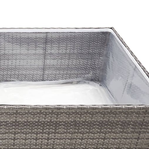 NNEVL Garden Planter Grey 80x80x40 cm Poly Rattan