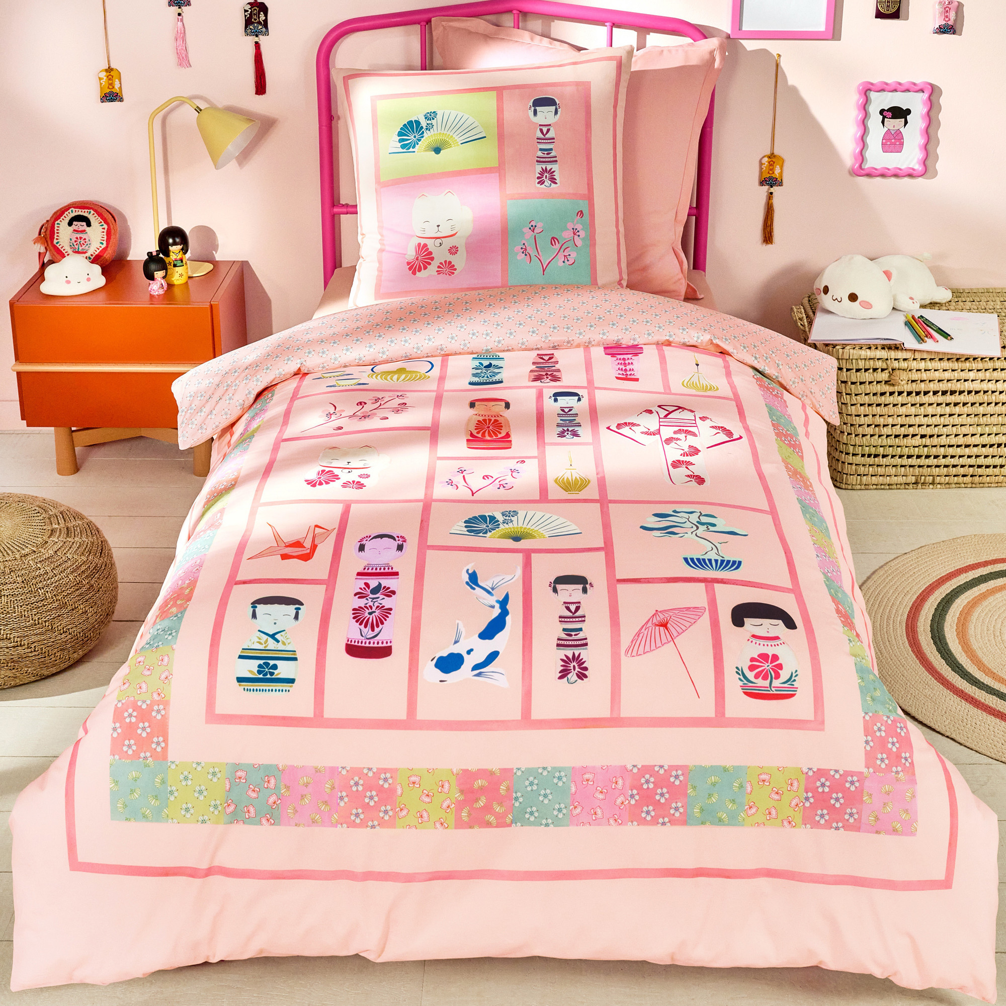 Housse de couettePoupée kokeshi