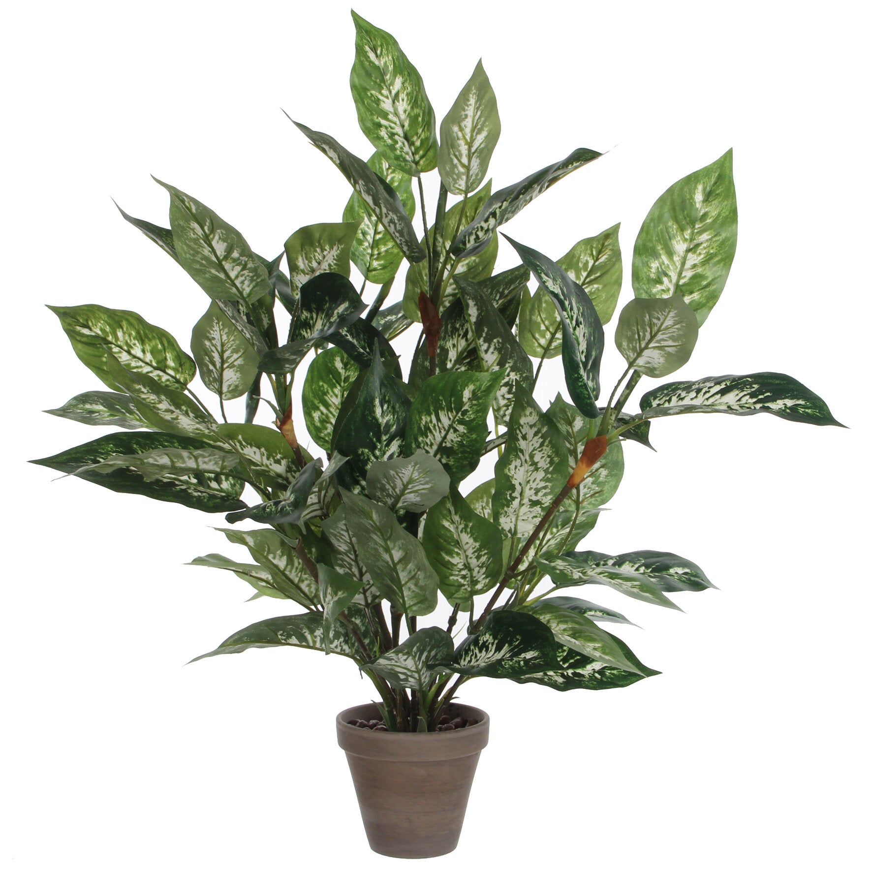 Mica Decorations Dieffenbachia Kunstplant in Bloempot Stan - H70 x Ø55 cm - Groen