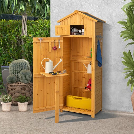 NNECW Outdoor Storage Cabinet with Lockable Doors for Garden