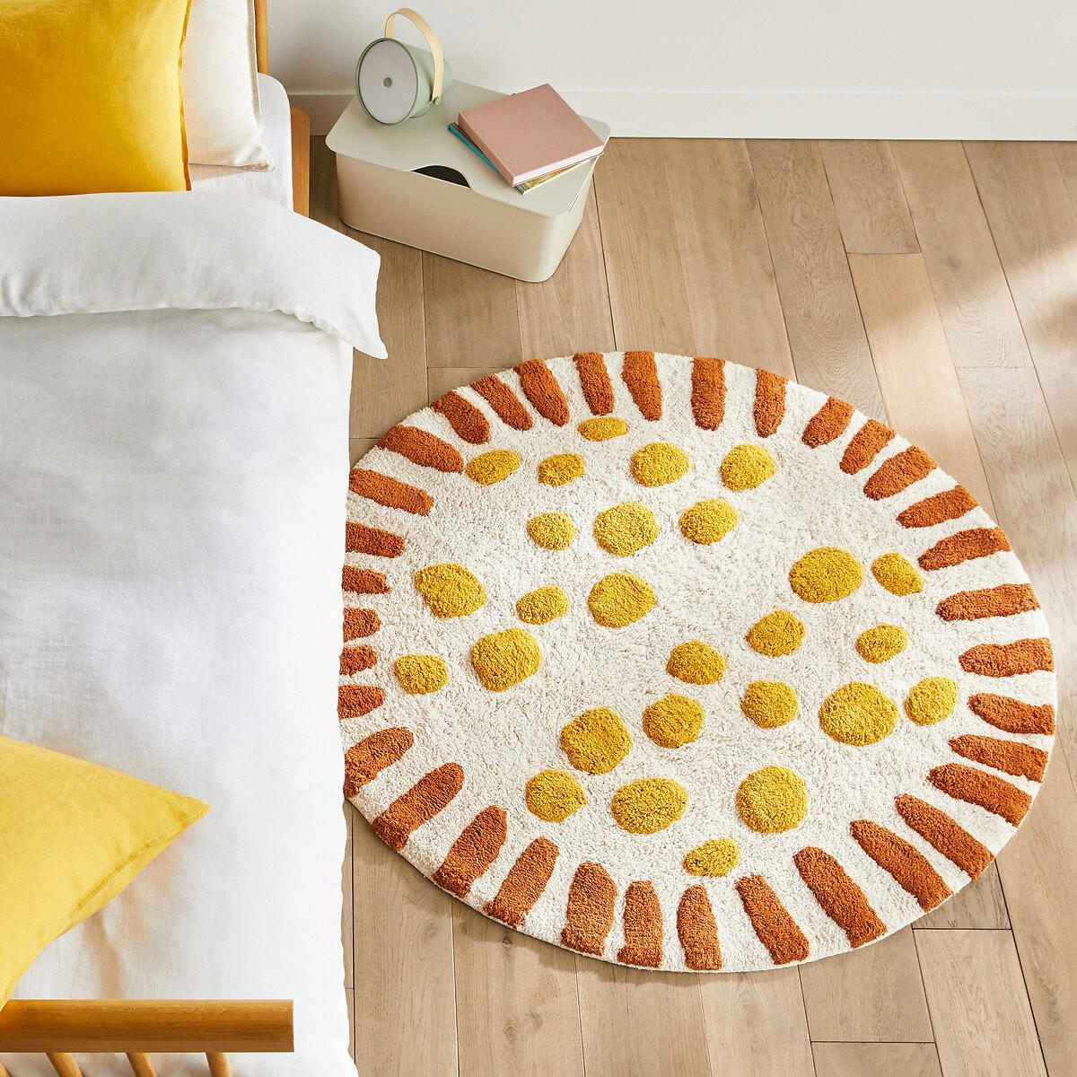 Tapis enfant rond coton biologique, Aarav