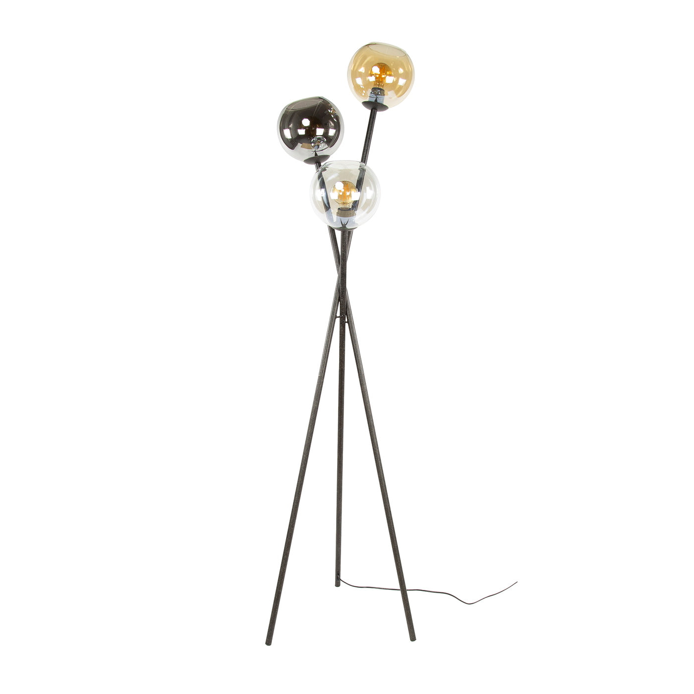 Giga Meubel Vloerlamp Multi Globe - Zwart Metaal - 3-Lichts - 45x45x174cm