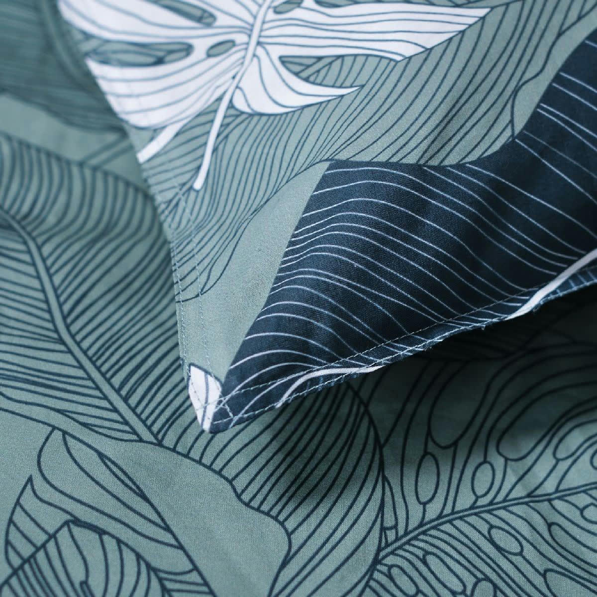 MEDINNA KALI - Parure de lit en Coton Bleu 220x240 cm