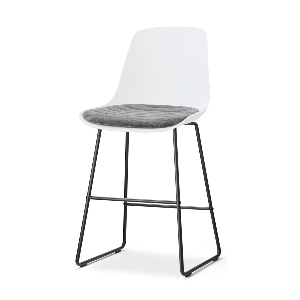 Nolon Nino-Liv Barkruk Wit met Zeegrijs Zitkussen Zwart Onderstel 65 Cm