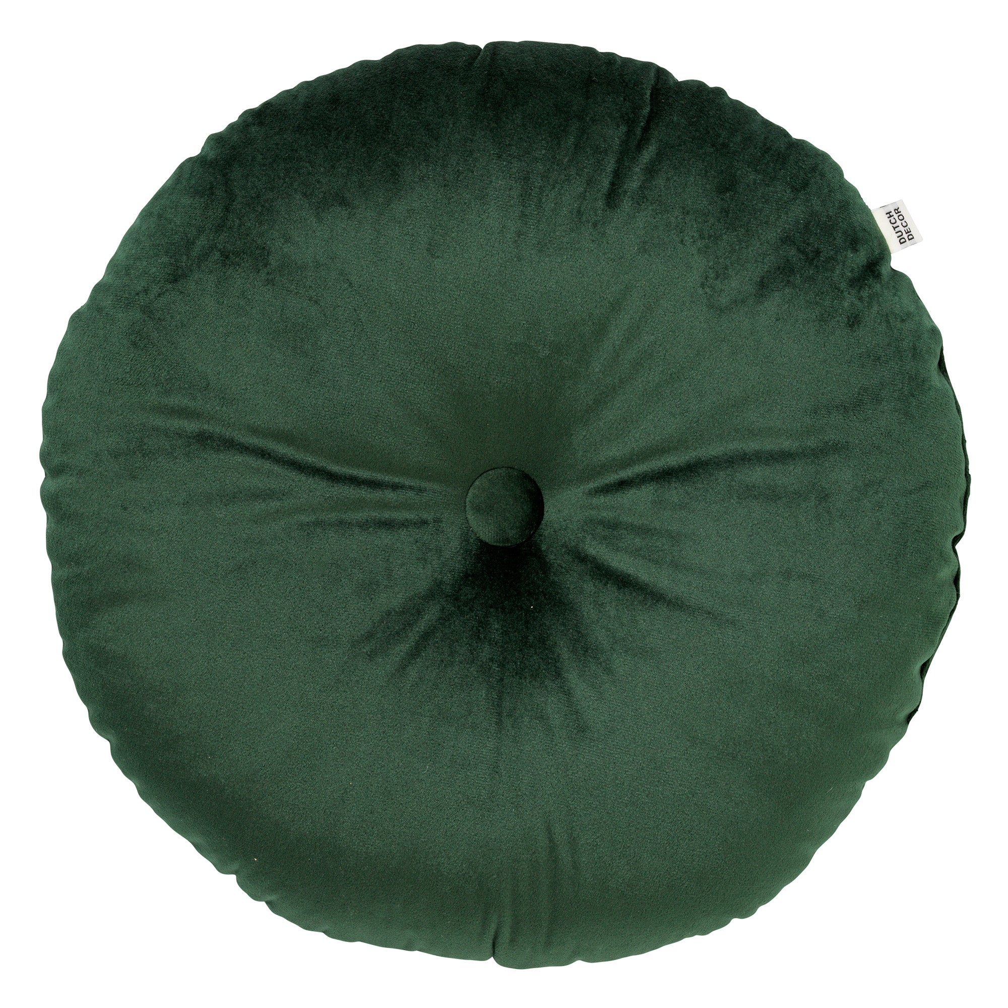 OLLY - sierkussen Ø38 cm - rond velvet - Mountain View - groen