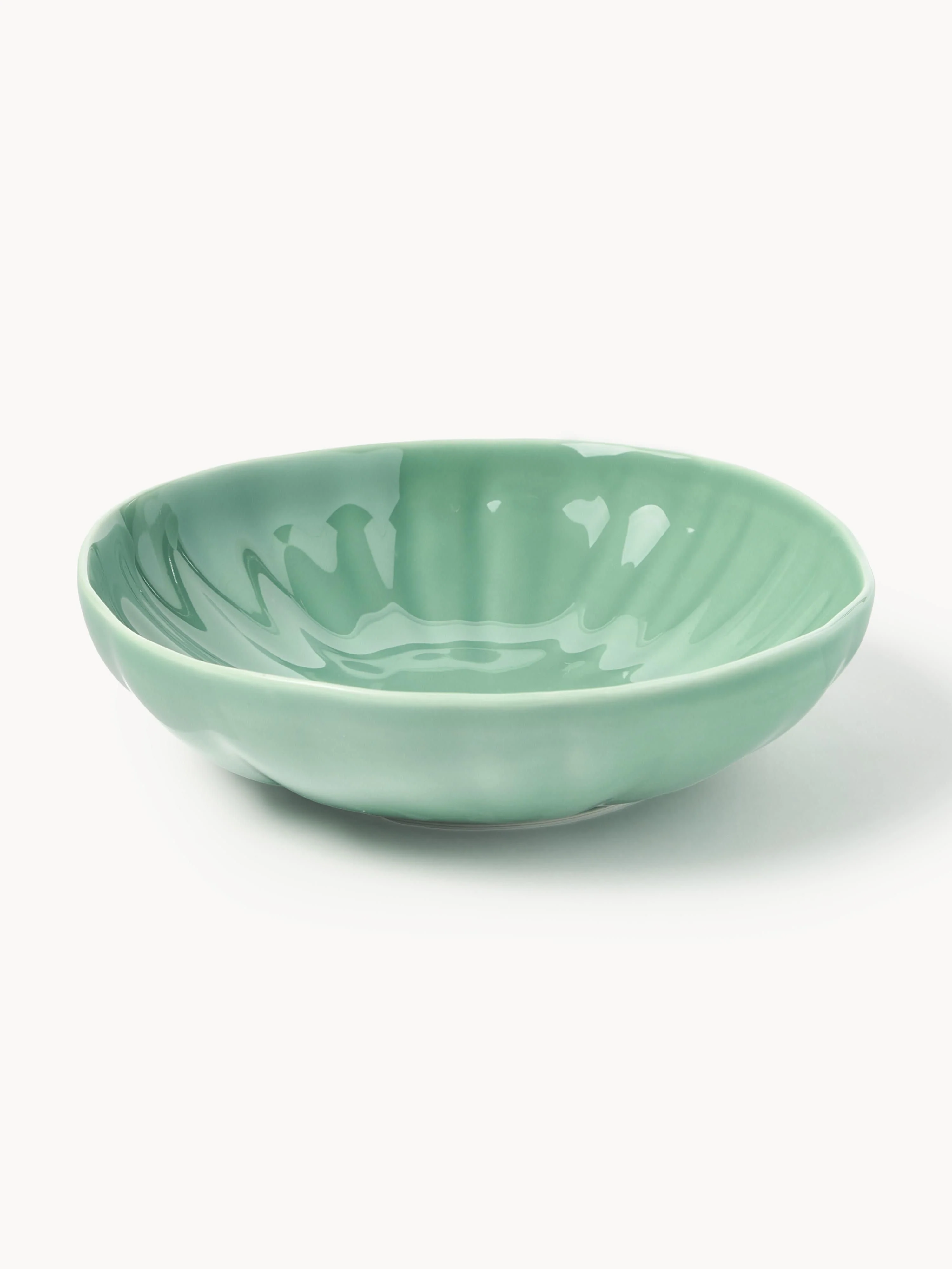 Porzellan-Suppenteller Sali mit Relief, 4er-Set