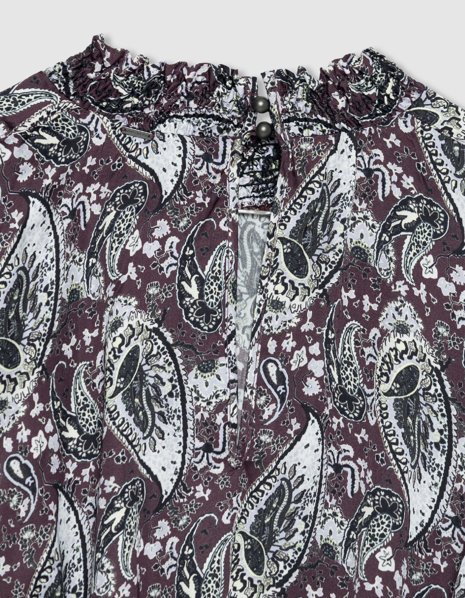 Robe cassis imprimé cachemire Femme