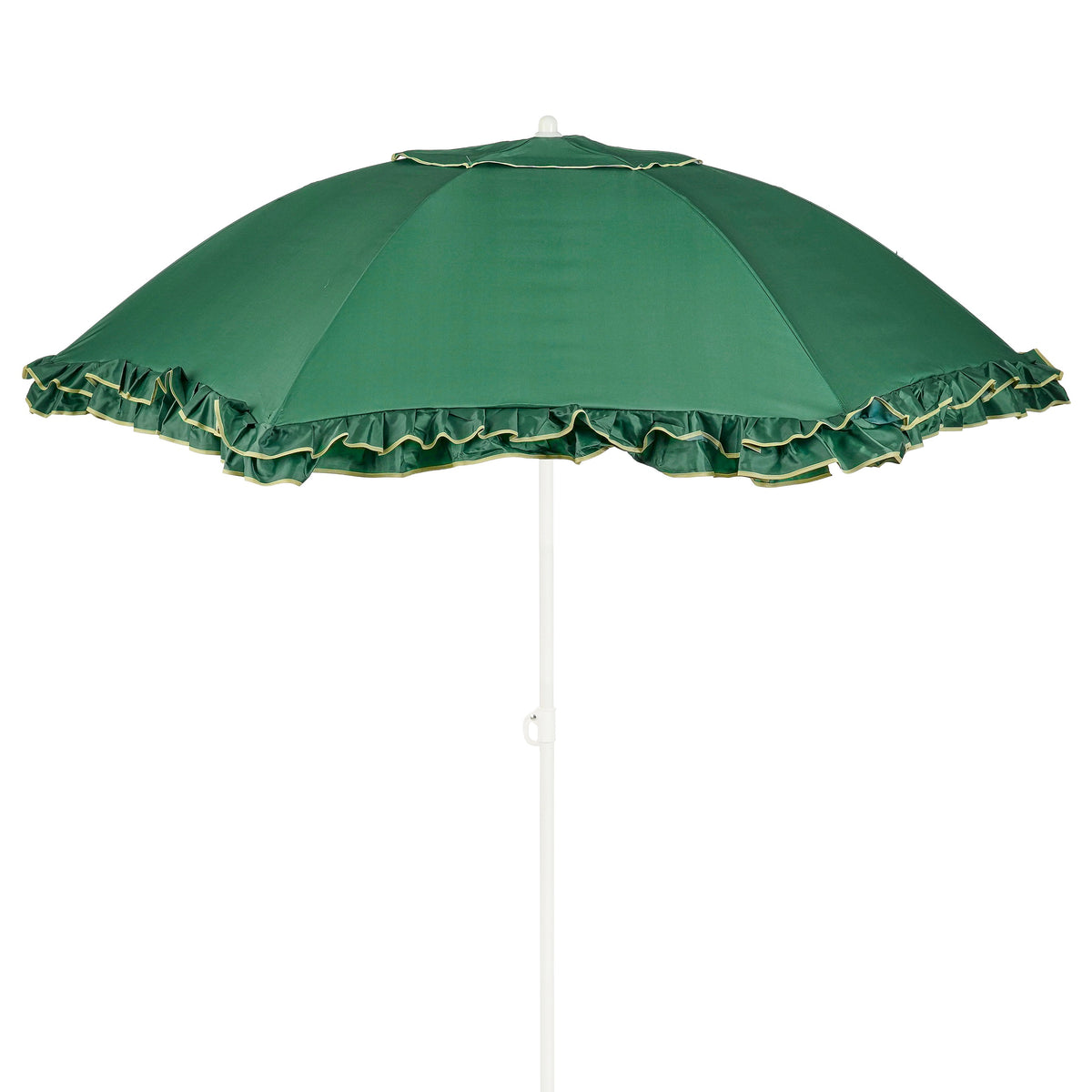Mica Decorations Kantelbare Parasol met Ruches - Stokparasol 238 x Ø195 cm - Tuin of Balkonparasol - Polyester, Staal - Groen