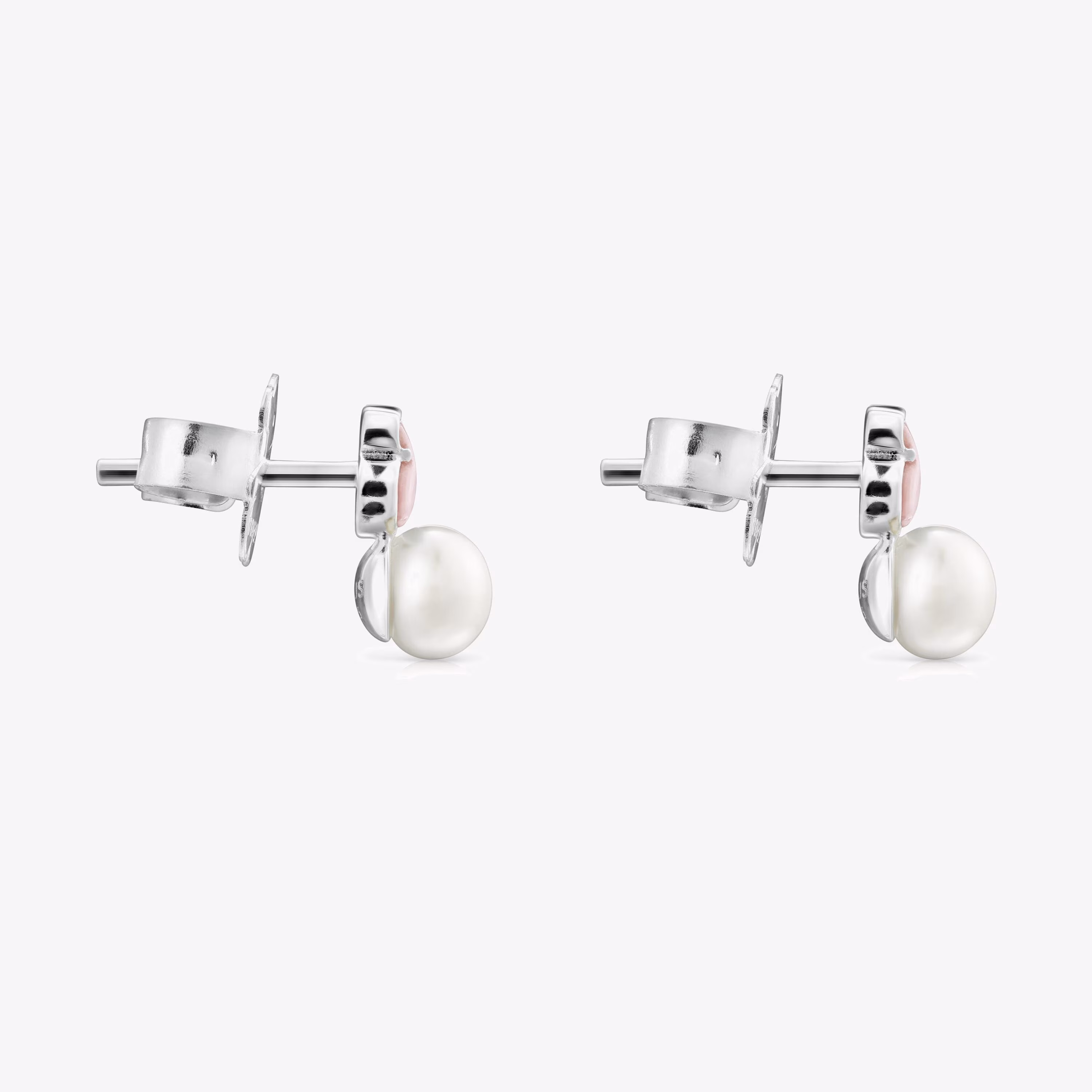 Pendientes de plata con cuarcita y perla Mini Color