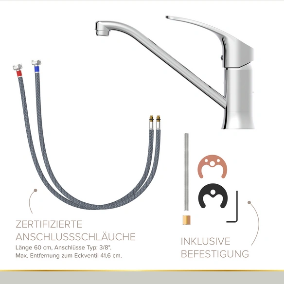 Küchenarmatur »KELA«, Messing, chromfarben