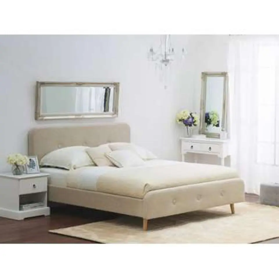 RENNES - Tweepersoonsbed - Beige - 140 x 200 cm - Polyester