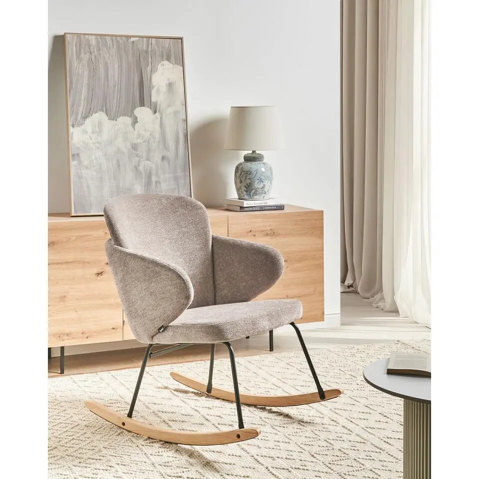 VIKEN - Schommelstoel - Taupe - Polyester