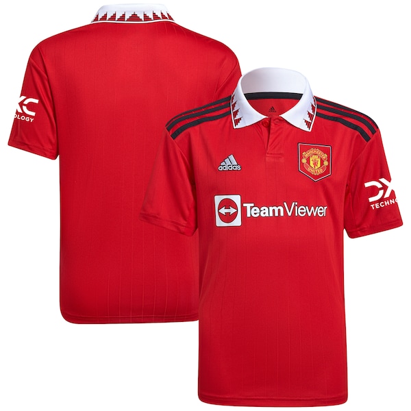 Manchester United adidas Youth 2022/23 Home Replica Blank Jersey - Red