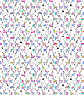 Fabric Traditions Llamas On White Novelty Cotton Fabric