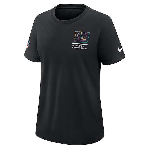 New York Giants Nike Women's 2025 NFL Crucial Catch Tri-Blend Dri-FIT T-Shirt - Black