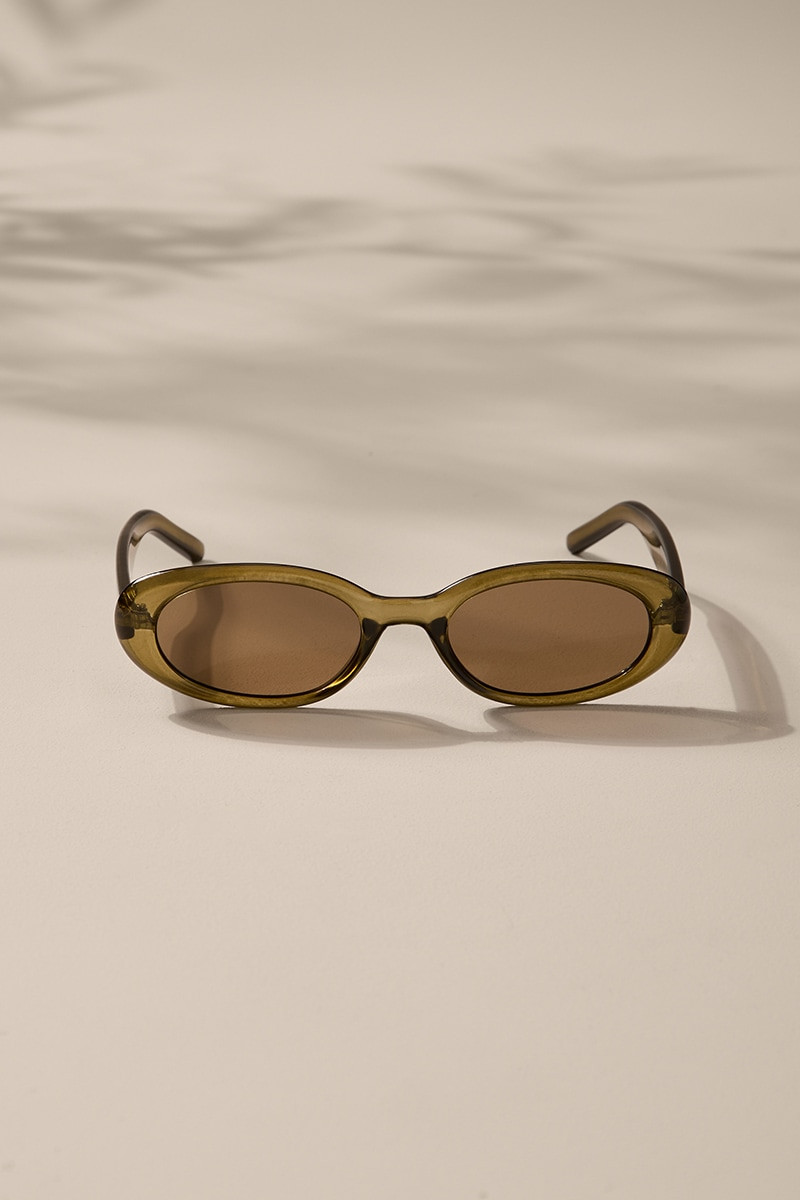 Amelia Olive Oval Sunglasses