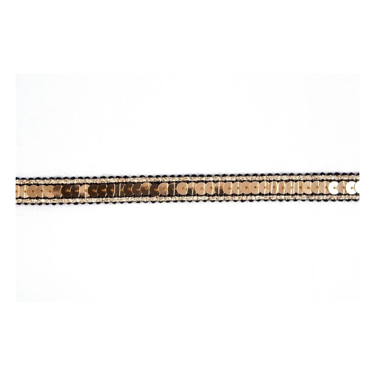 Black and Gold Metallic-Edged Sequin Trim by the Metre