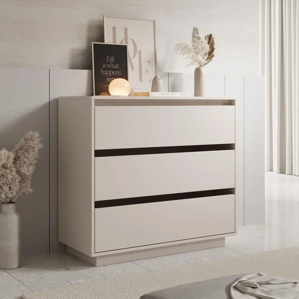 Meubella - Tivaro - Ladekast - Beige - 94x41x87 cm