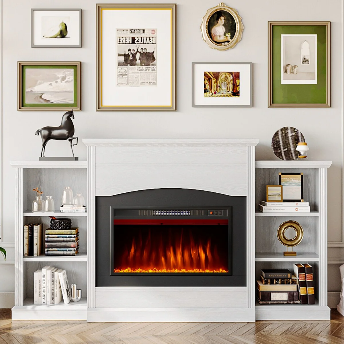 Electric Fireplace with 67 Mantel