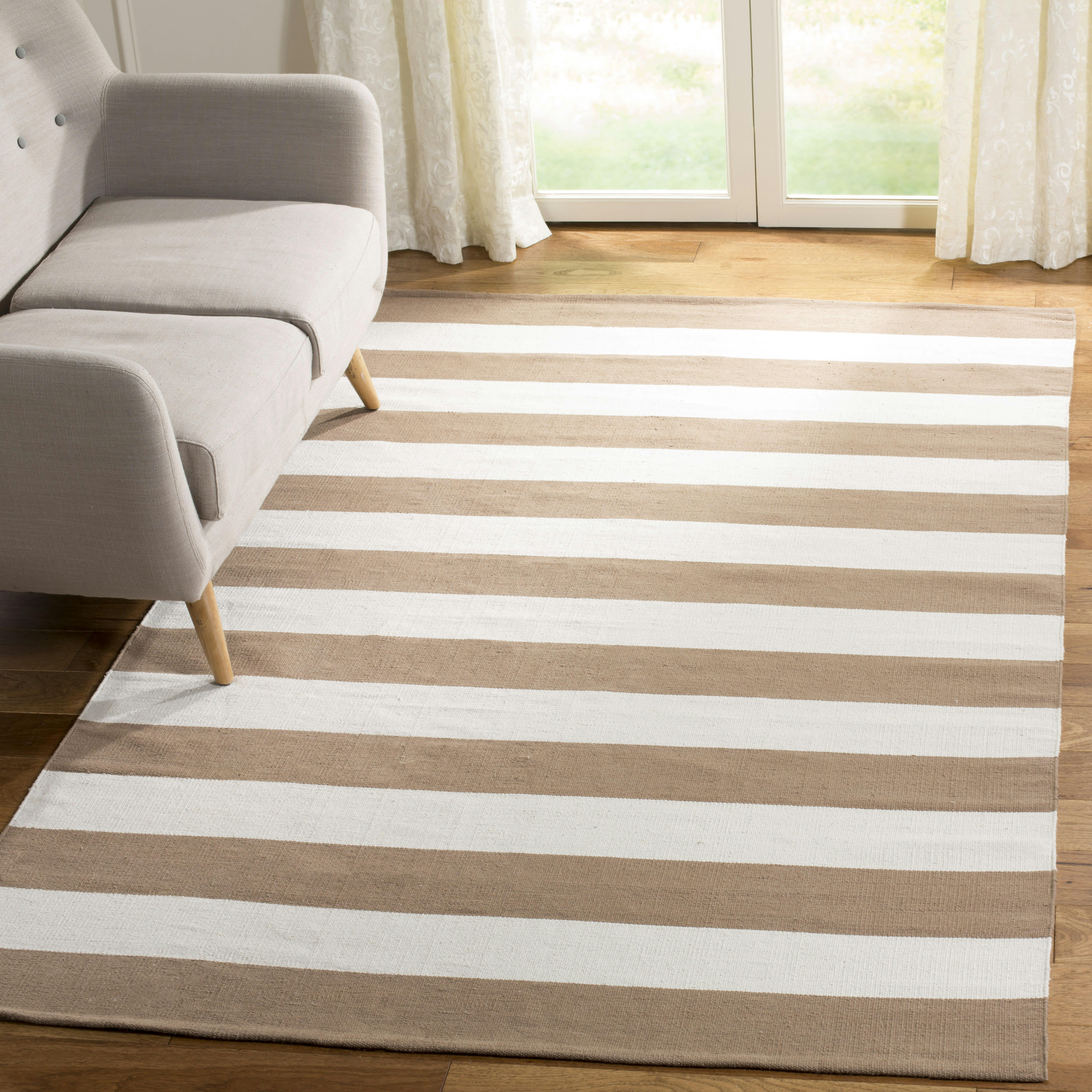 MONTAUK - Tapis de salon interieur en sable & ivoire, 91 x 152 cm