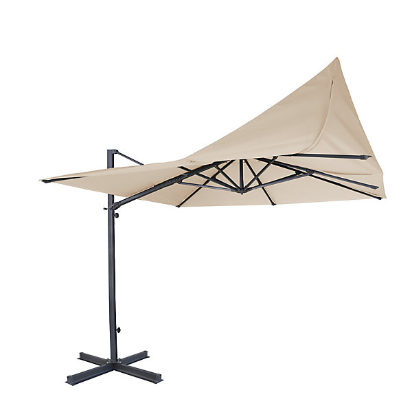 Parasol déporté Belveo beige 3 x 3 m