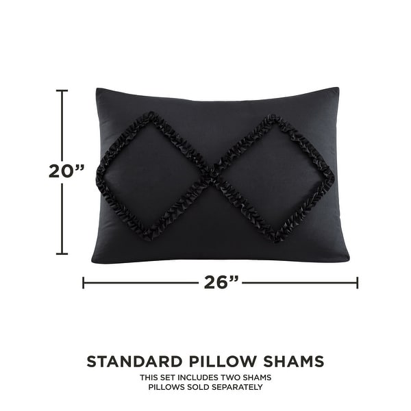 Juicy Couture Diamond Ruffle Reversible Comforter Set, Black