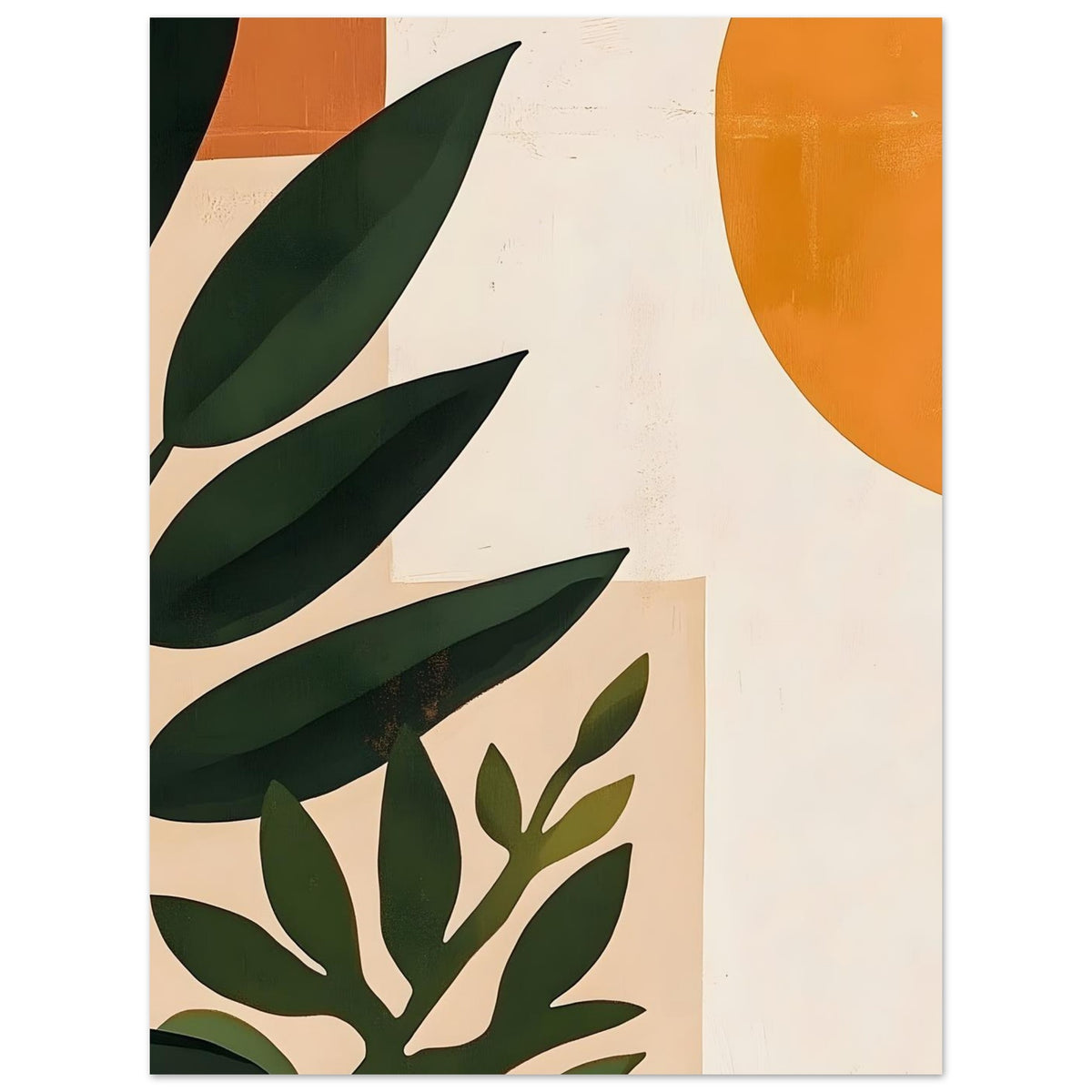 Artfulprints Poster Boho – Abstract plant  - 30x40 cm - Groen