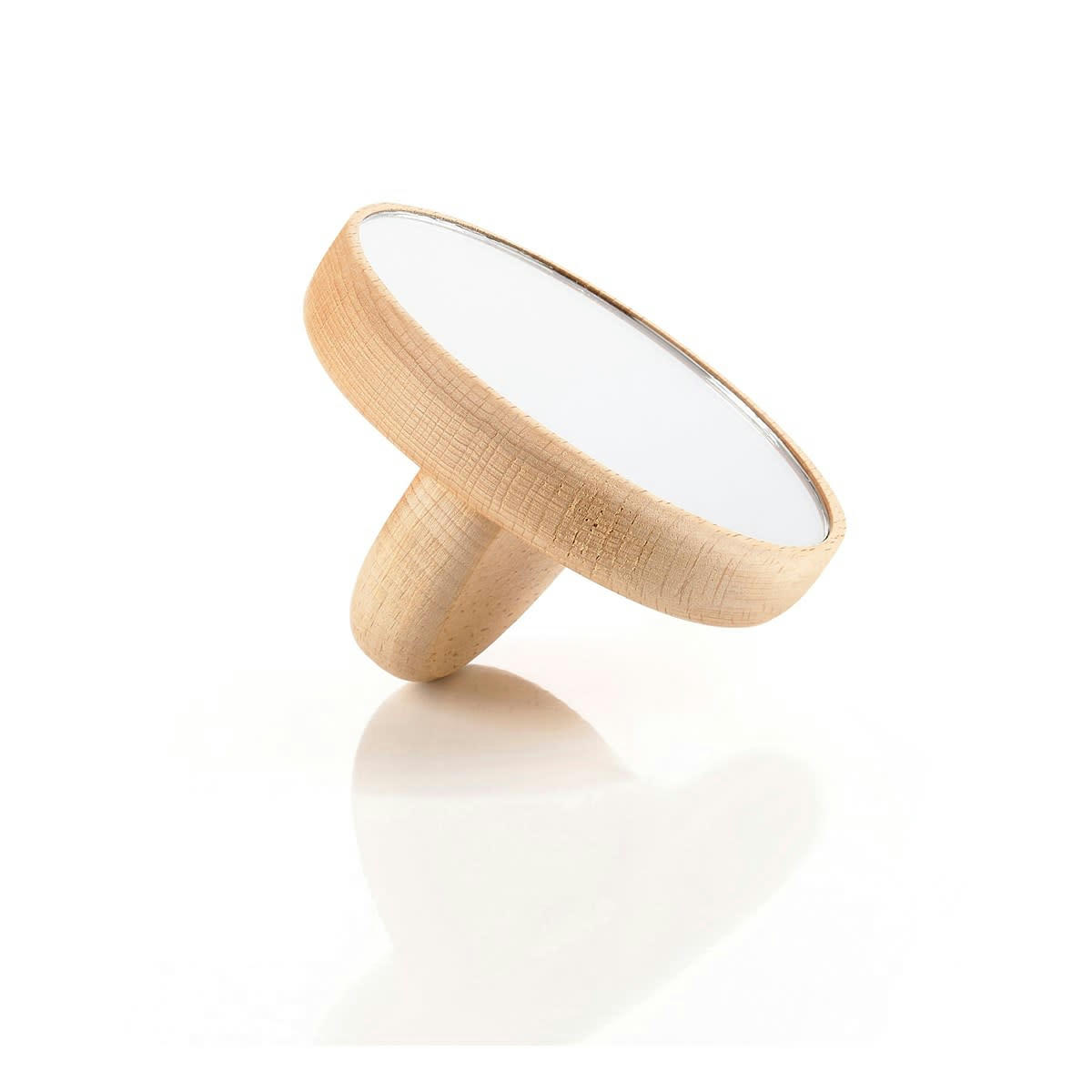 INU - Miroir � main en bois beige