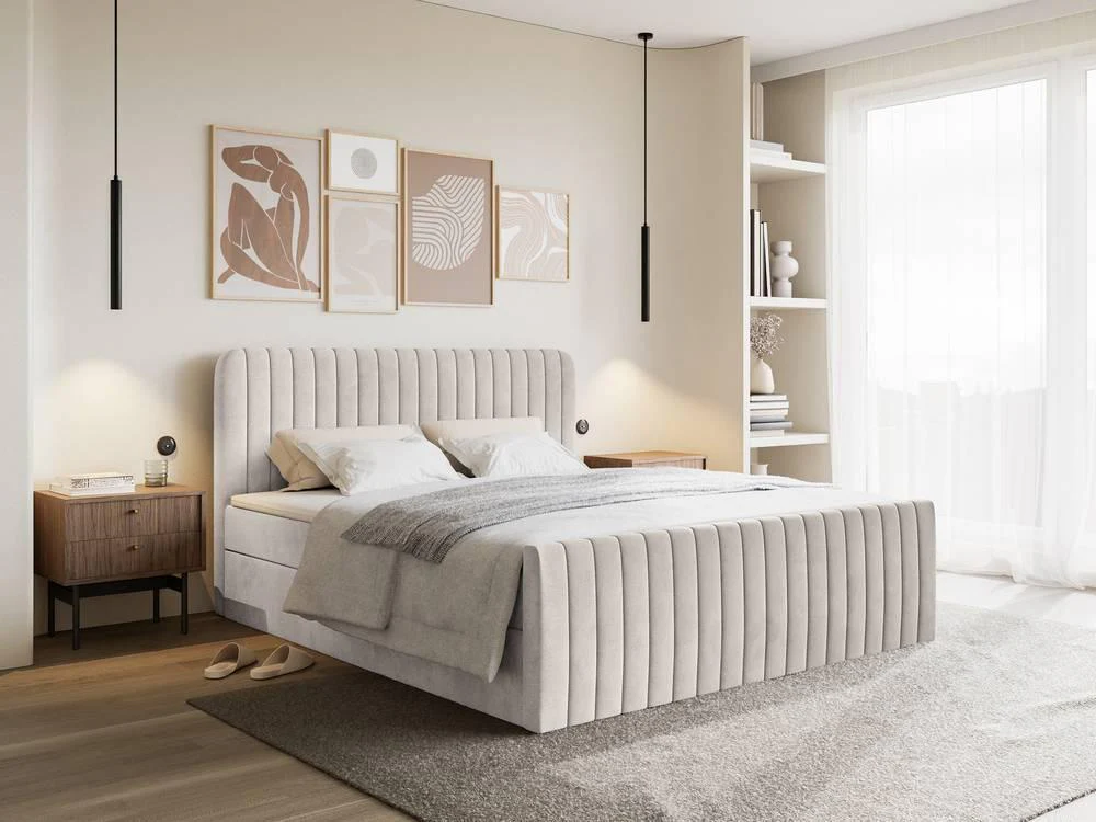 Boxspring Adrien velvet met opbergruimte 160x200