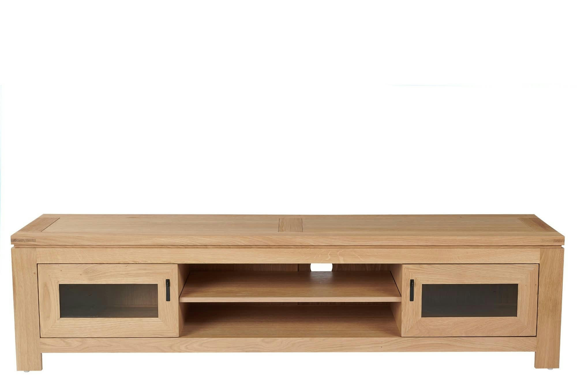 BOSTON - Meuble TV bas moderne en chêne clair L180