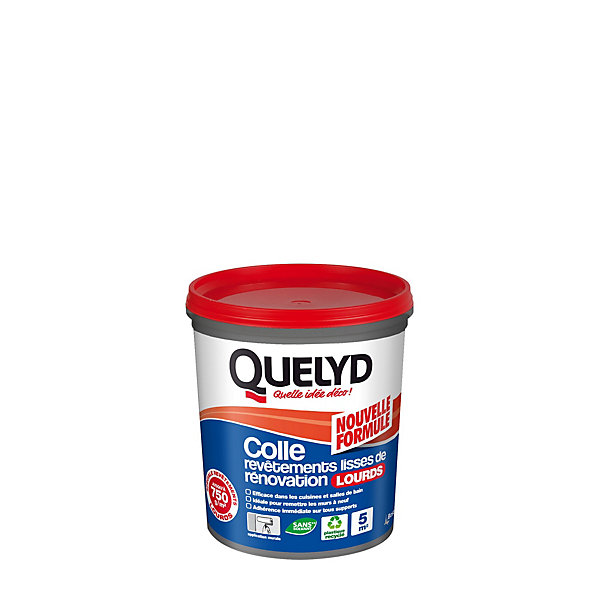 Colle pour revêtements lisses de rénovations lourds (jusqu'à 750g/m²) Quelyd pâte 1kg