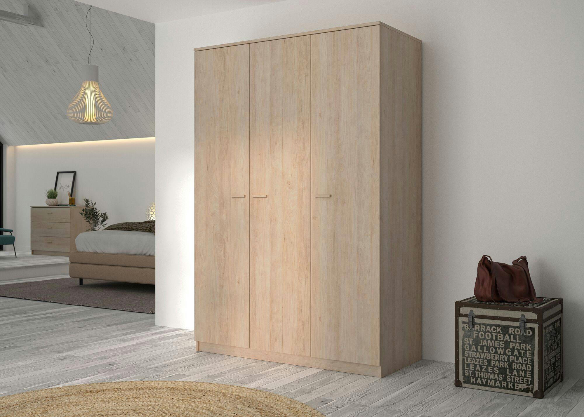 ENORA - Armoire 3 portes effet bois bois