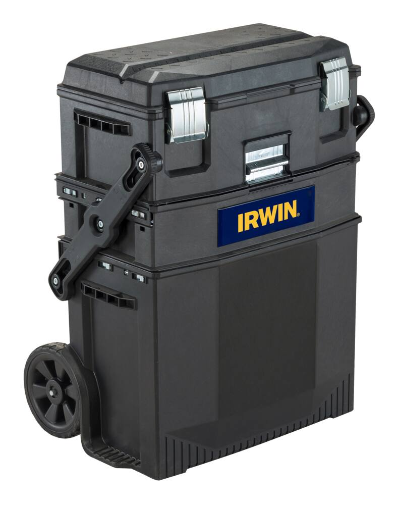 Irwin 4-in-1 Multi-Level, Portable Rolling Toolbox/Tool Storage System w/ Wheels, 29x22x17-in
