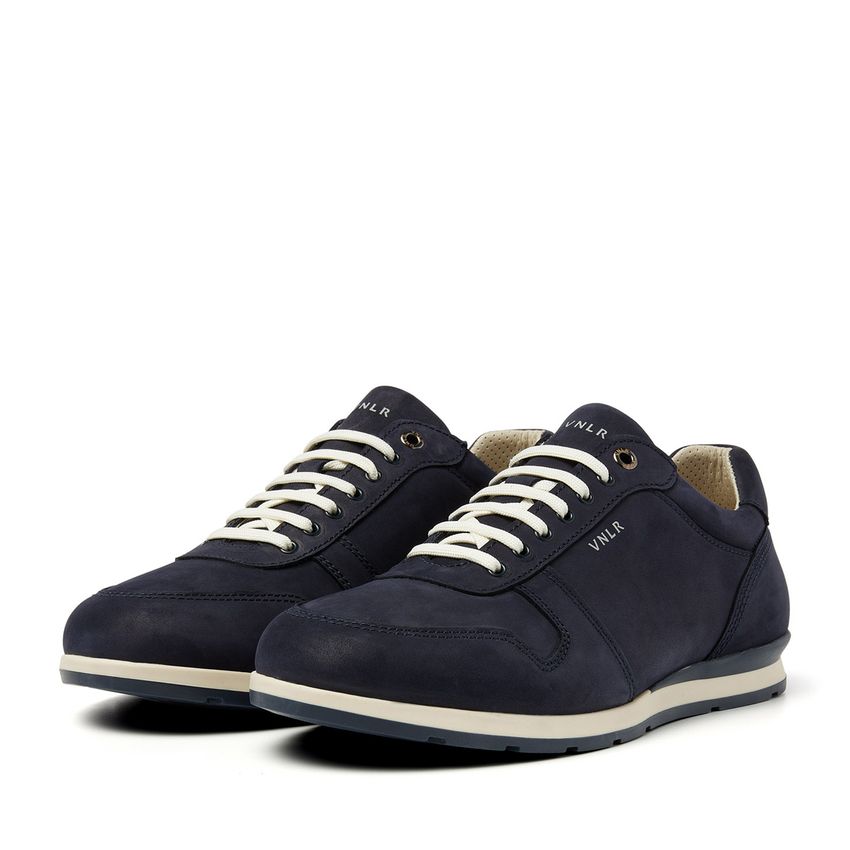Van Lier Blauwe nubuck sneakers